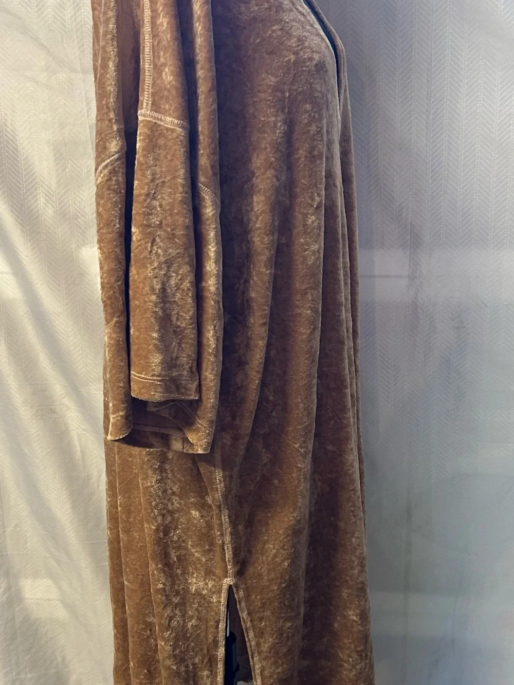 Free People Crushed Velvet Dress in Warm Caramel